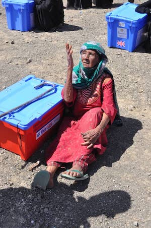 Woman with box